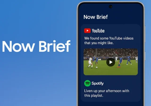 سامسونگ قابلیت Now Brief را با پیشنهادهای سفارشی از یوتوب و اسپاتیفای ارتقا می‌دهد