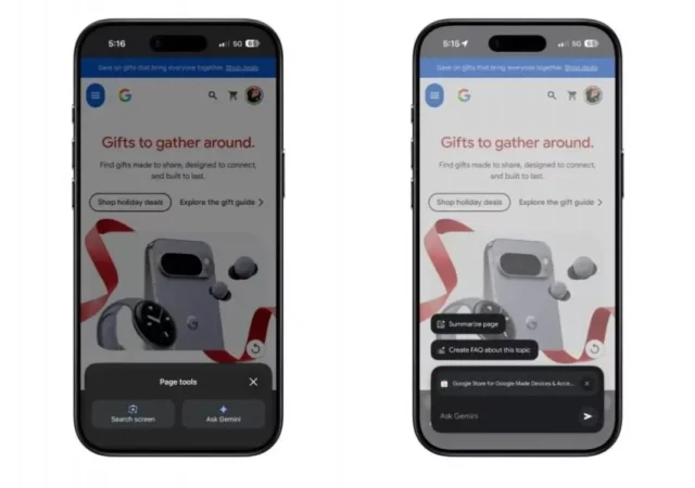 هوش مصنوعی جمینای در مرورگر کروم آیفون و آیپد فعال شد