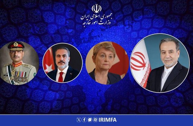 تماس‌های عراقچی با وزرای خارجه انگلیس، ترکیه و فرمانده ارتش پاکستان