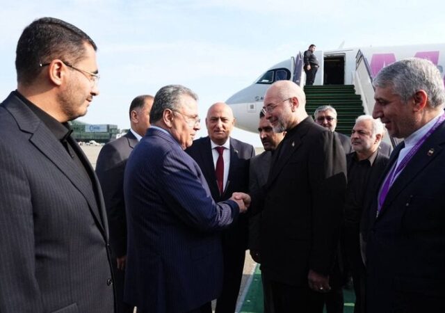 قالیباف برای شرکت در اجلاس PUIC وارد باکو شد