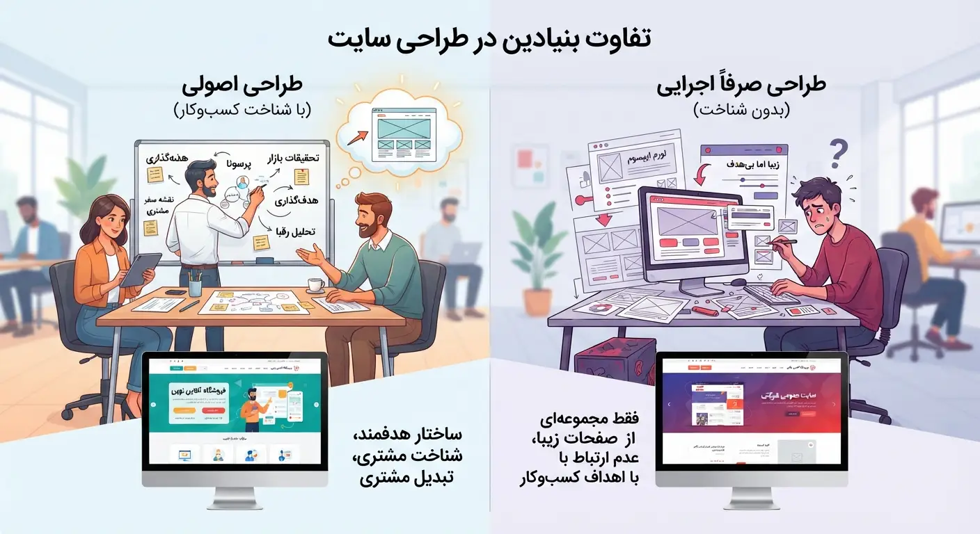 چطور یک سایت حرفهای طراحی کنیم که با رشد کسبوکار نیاز به بازطراحی نداشته باشد؟ قبل از طراحی سایت باید مسیر رشد کسبوکار مشخص باشد